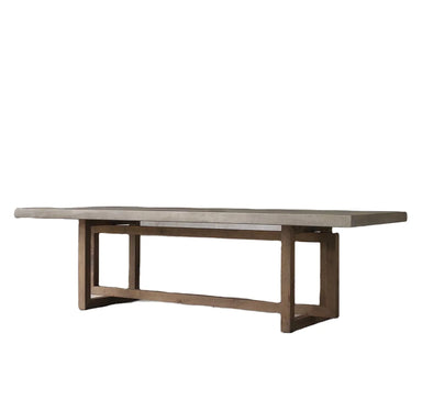 Modern Solid Wood Dining Table with Durable Cement Top for Home