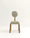 Nordic Style Solid Oak Dining Chair with Linen Upholstery and Round Back