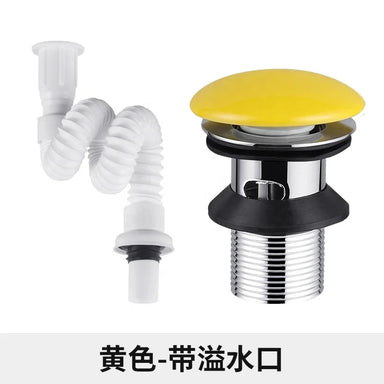 Vibrant Ceramic Pop-Up Sink Drainer, Modern Bathroom Waste Fixture