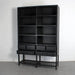 Elegant Black Reclaimed Fir Wood Bookshelf Bookcase Storage Cabinet for Living Room Office