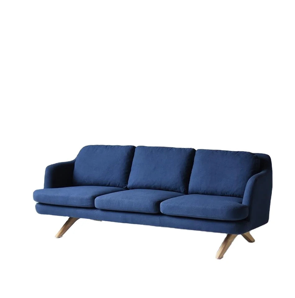 Chic White Boucle Nordic Sofa Modern Wooden Frame Living Room Furniture