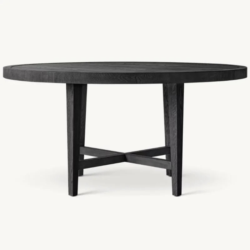 Elegant Round Solid Wood Dining Table for Restaurant, Hotel, Villa, Home