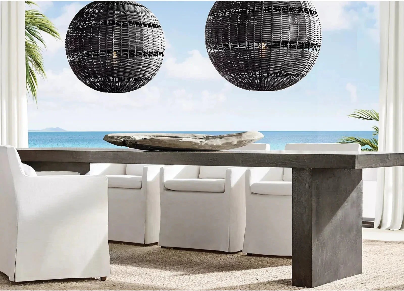 Modern Black Wood Dining Table, Customizable Size, Sturdy Home Kitchen Furniture