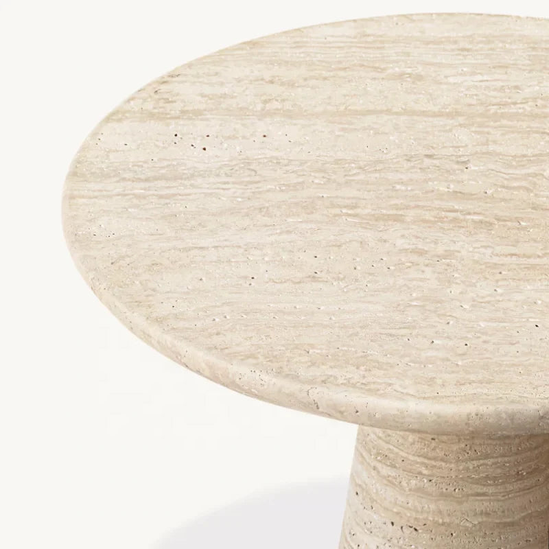 Luxurious Natural Travertine Cave Stone Round Dining Table for Modern Homes
