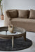 Wabi Sabi Recycled Elm Round Coffee Table with Tempered Glass Top