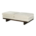 Elegant Two-Cushion Boucle Ottoman Bench Seat with Solid Oak Wood Frame