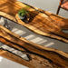Exquisite Live Edge Solid Walnut Slab River Epoxy Dining Table