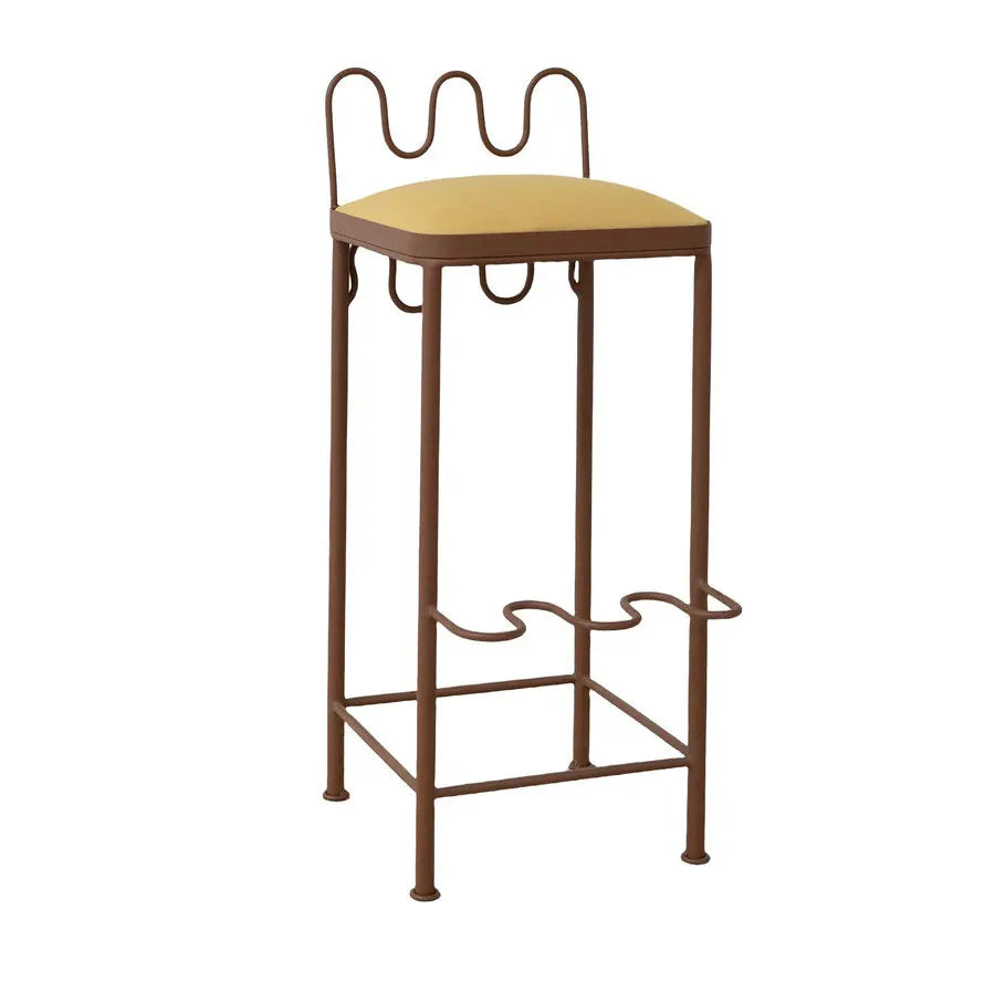 Elegant White Mid-Century Modern Counter Height Kitchen Island Bar Stool