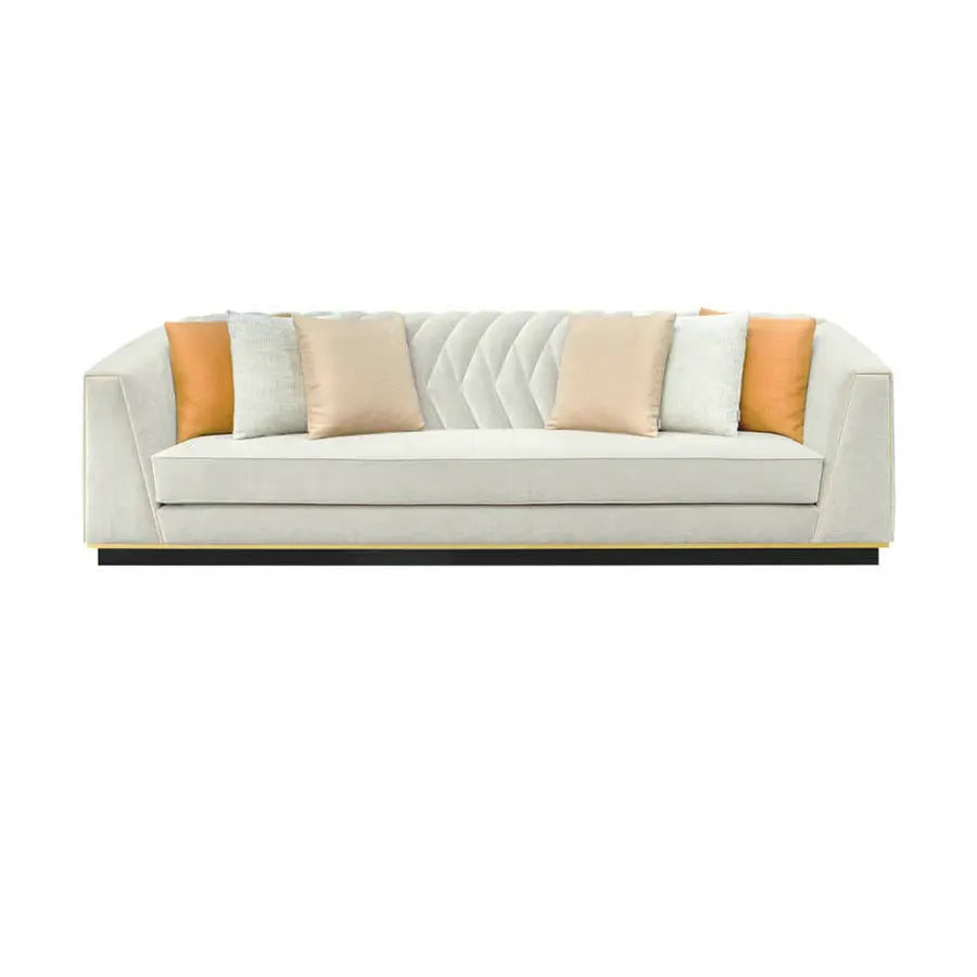 Luxury Curved Velvet 3-Seater Sofa for Modern Living Rooms
