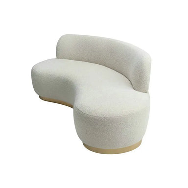 Luxury Italian Modern Designer 3-Seater Curved Boucle Fabric Living Room Sofa