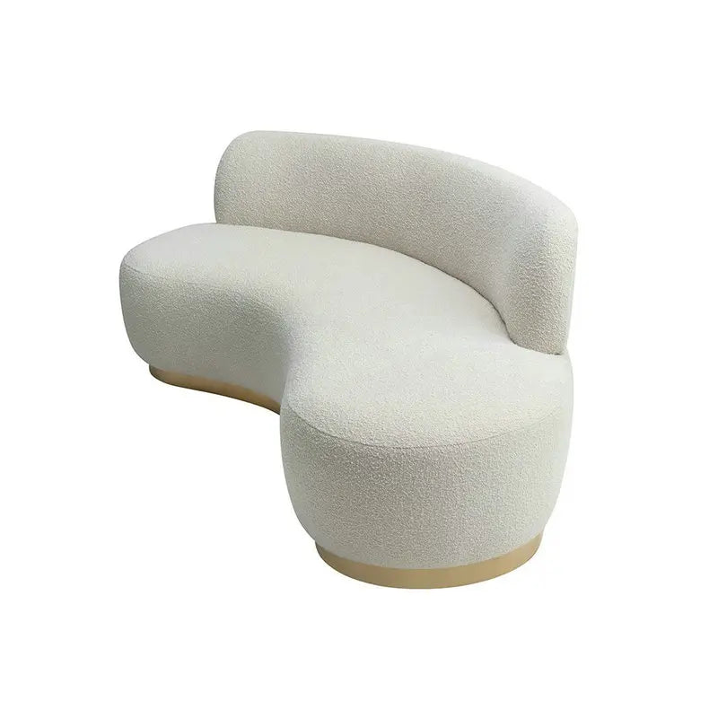 Luxury Italian Modern Designer 3-Seater Curved Boucle Fabric Living Room Sofa