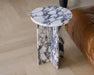 Tostone Elegant Round Marble Side Table for Living Room Decor