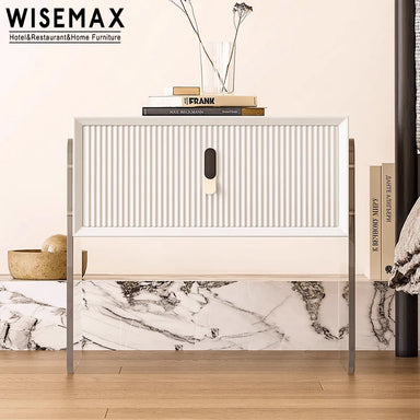 Chic Square Solid Wood Top Acrylic Base Modern Hotel Bedside Table