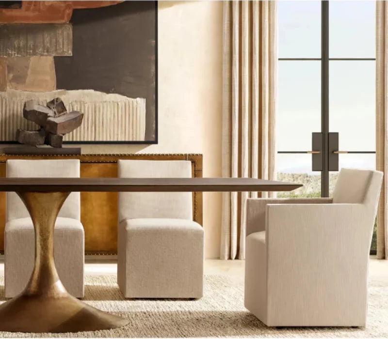 Elegant Solid Wood Round Dining Table for Modern Homes, Hotels, Villas