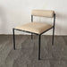 Modern Metal Frame Dining Chair, Pewter Texture Linen Upholstered Seat