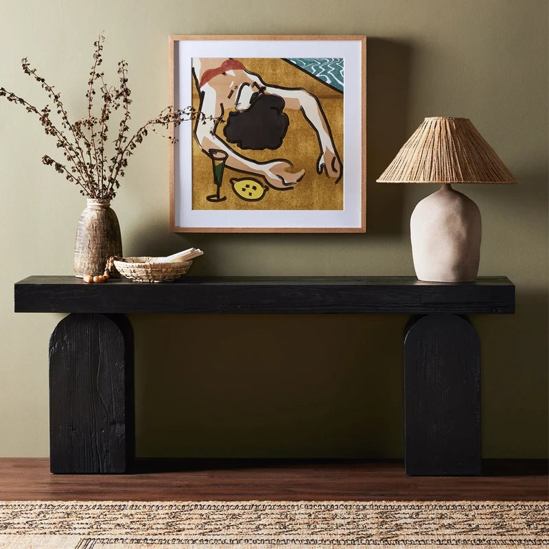 Modern Antique Solid Wood Entryway Hallway Decor Console Table