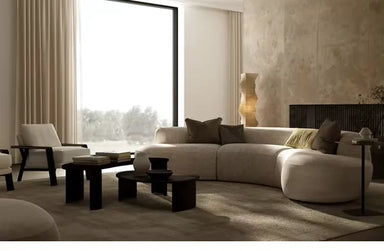 Luxury Cloud Curved Sofa: 3-Seater Modern Fabric Sectional for Ultimate Comfort