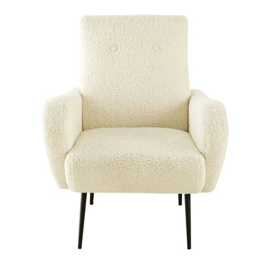 Modern Ivory Boucle Leisure Chair: Elegant Single Couch for Living Room & Hotel