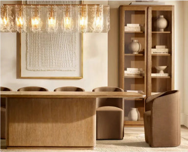 Modern Luxury Solid Wood Dining Table - Customizable Sizes & Finishes