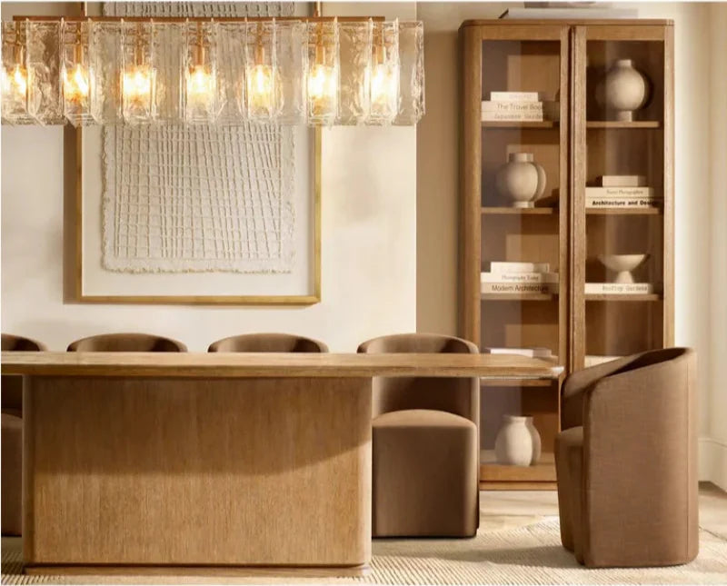 Modern Luxury Solid Wood Dining Table - Customizable Sizes & Finishes