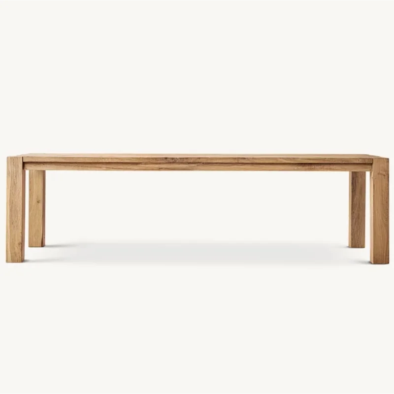 Modern Square Oak Solid Wood Dining Table - Customizable for Home & Hospitality