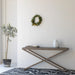 Elegant Scandinavian Solid Oak Wood Console Table with One Removable Tray