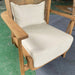 Elegant High Back Rattan Cane Solid Oak Wood Linen Seat Accent Chair