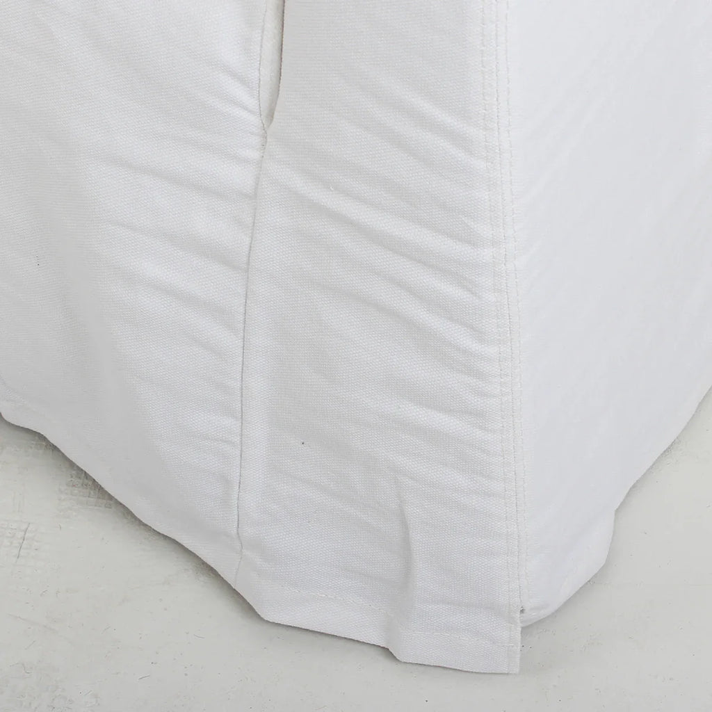 Chic White Linen Upholstered Armchair: Removable Slipcover, Solid Wood Frame, Single Sofa