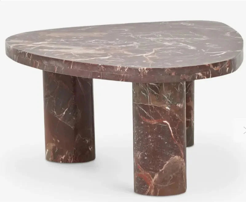 Tostone Natural Red Wine Marble Coffee Table - Modern Living Room Decor