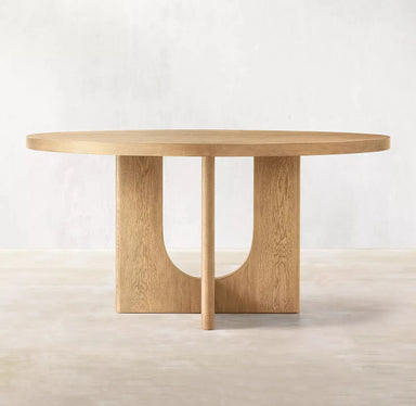 Chic Round Solid Wood Dining Table, Modern Home Furniture, Customizable Design