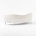 Elegant Italian Velvet Linen Sofa, Stainless Steel Legs, Modern Living Room