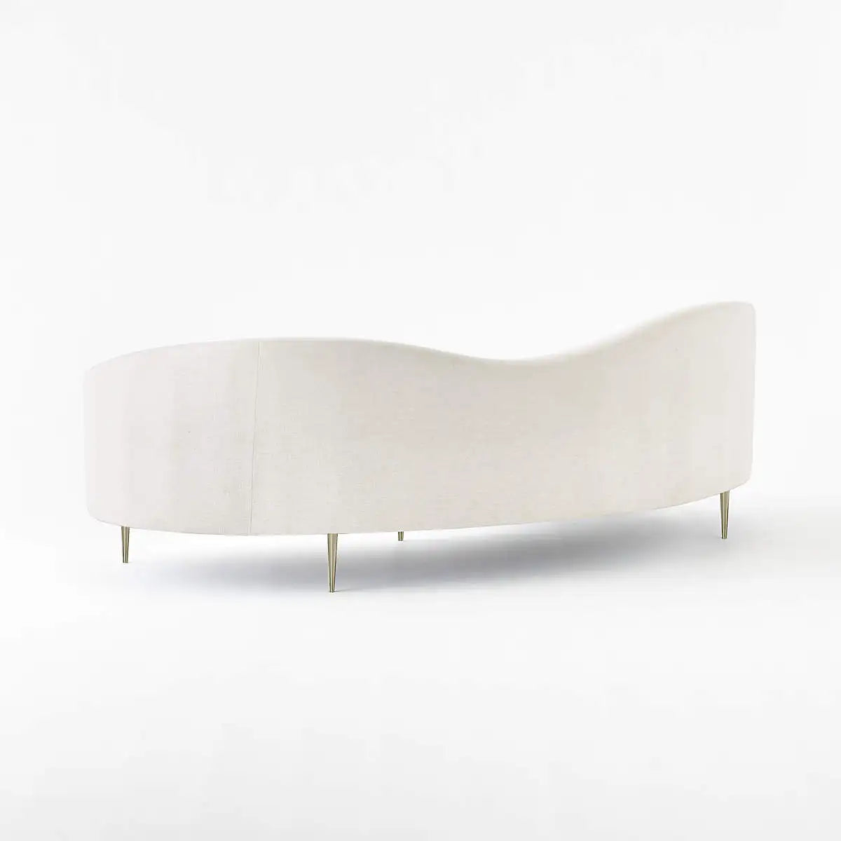 Luxurious Italian Velvet Linen Upholstered Sofa with Stainless Steel Legs