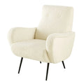 Modern Ivory Boucle Leisure Chair: Elegant Single Couch for Living Room & Hotel