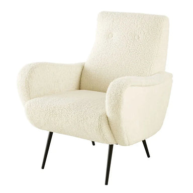Modern Ivory Boucle Leisure Chair: Elegant Single Couch for Living Room & Hotel