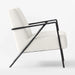 Modern White Occasional Chair Forged Metal Frame Living Room Accent