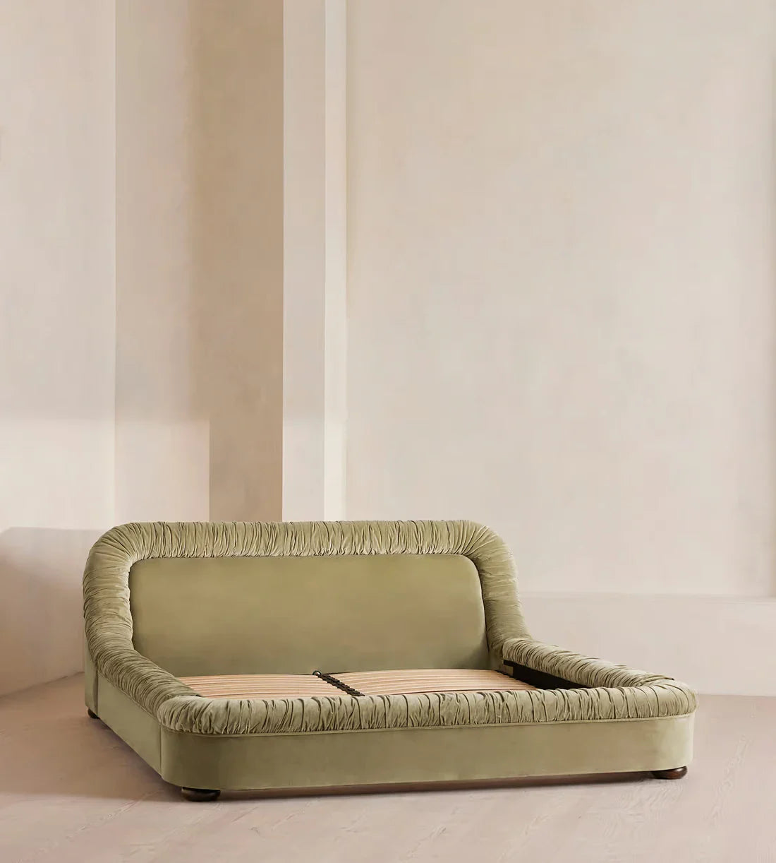Luxury Handcrafted Velvet Platform Bed Frame - Comfortable, Modern, Solid Wood