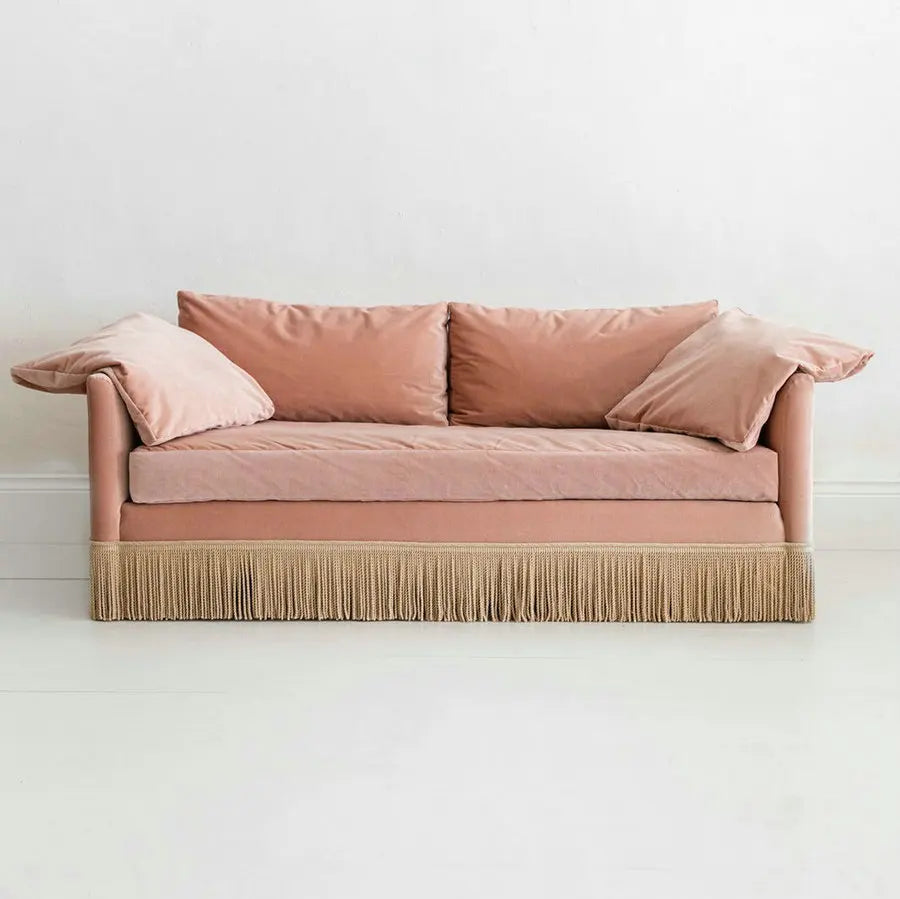 Elegant Velvet Fringe Tassel Sofa for Living Rooms and Apartments