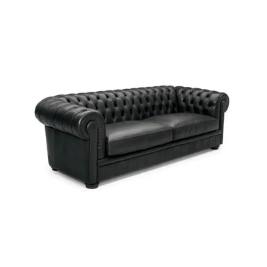 Classic Tufted Leather Chesterfield Sofa, Luxury Living Room Couch