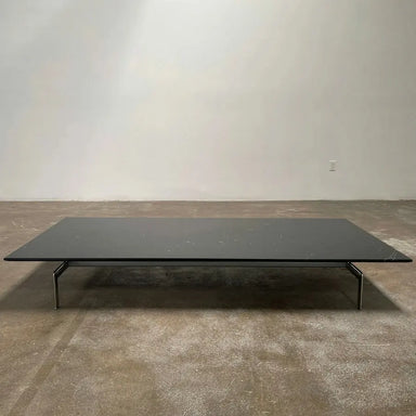Elegant French Style Black Marble Coffee Table for Modern Living Room