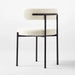 Elegant Ivory Boucle Dining Chair - Modern Metal Frame, Comfortable Chic Design