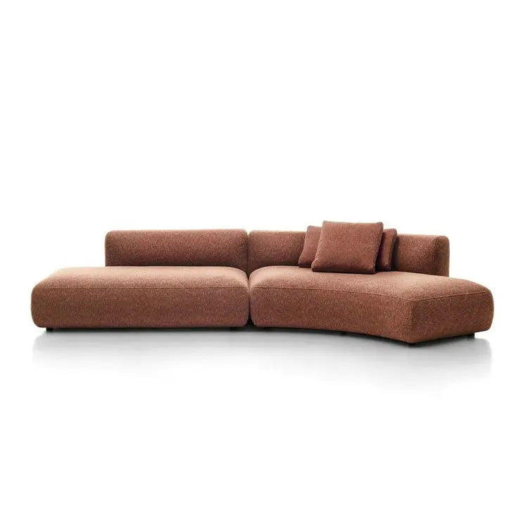 Elegant Curved Lamb Velvet Sectional Sofa for Modern Living Spaces