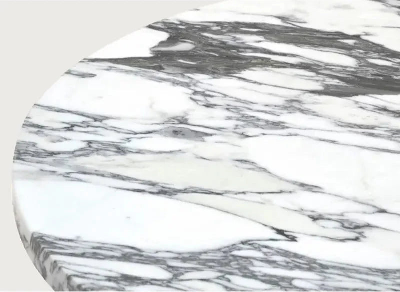 Tostone Arabescato White Marble Round Coffee Table for Elegant Living Rooms