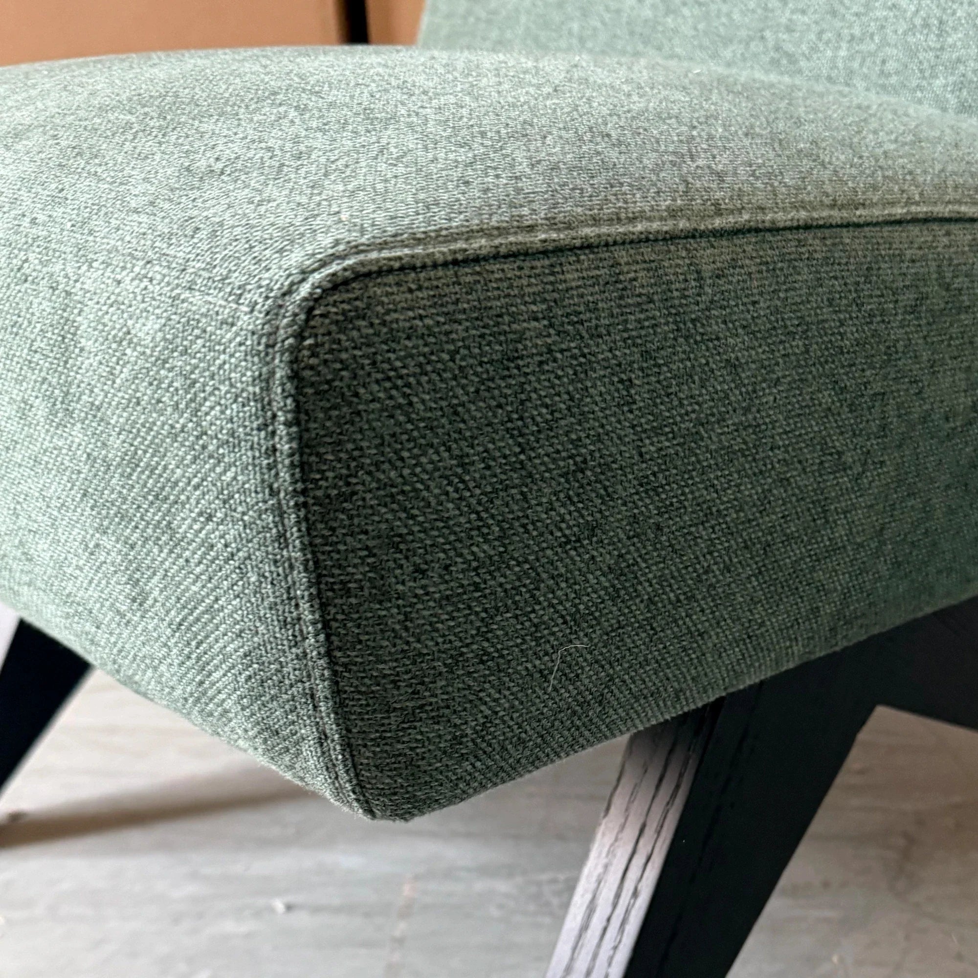 Modern Armless Upholstered Dining Chair Solid Oak Frame Comfortable Fabric