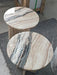 Elegant Tiramisu Beige Natural Stone Modern Side Table for Living Room