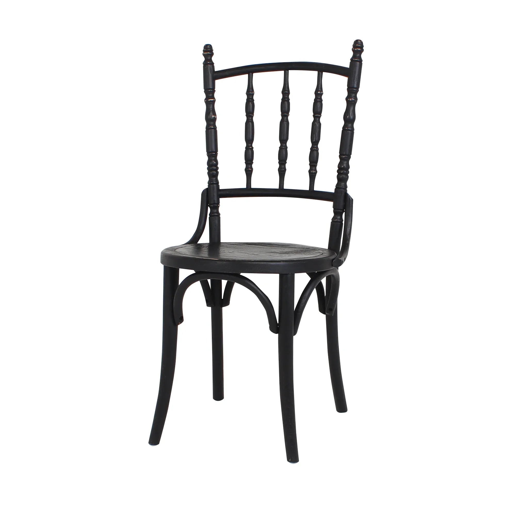 Elegant French Antique Black Oak Wood Chiavari Dining Chair for Events
