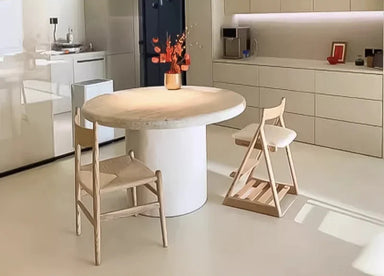Elegant Round Travertine Dining Table for Modern Contemporary Home Decor