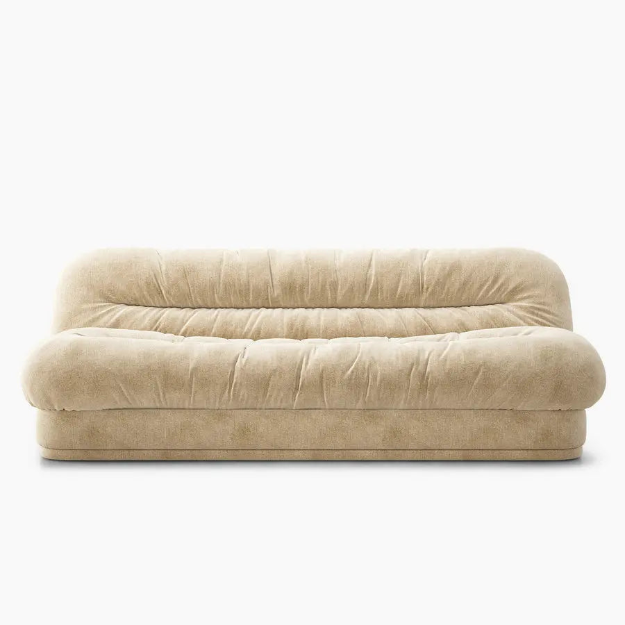 Elegant Italian Style 3-Seater Chenille Cloud Sofa, Soft Beige Living Room Couch