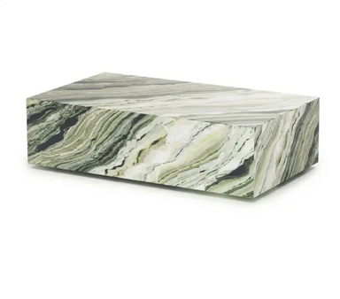 Tostone Natural Green Marble Plinth Coffee Table for Modern Home Decor
