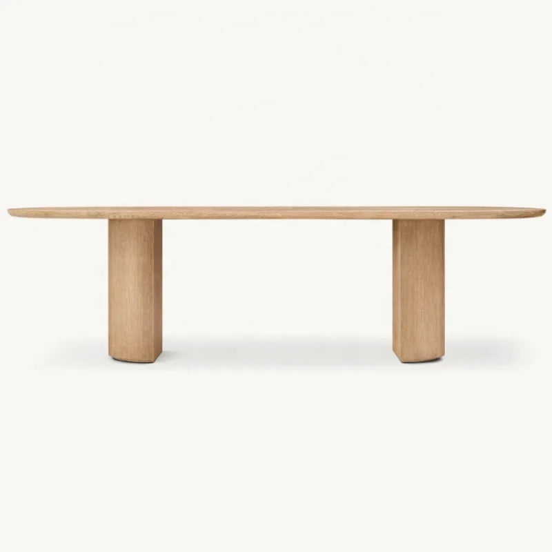 Premium Solid Oak Wood Dining Table, Customizable Size & Color, American Style