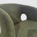 Modern Green Wool Dining Chair with Metal Legs, Gentle Slope Back Design